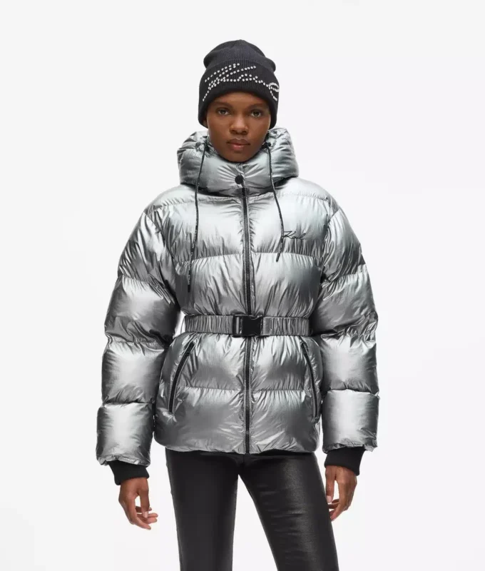 Metalik puffer ceket Metalik puffer ceket