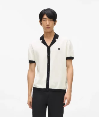 Monogram örgü polo gömlek Monogram örgü polo gömlek