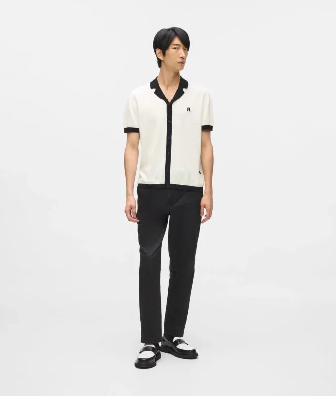 Monogram örgü polo gömlek Monogram örgü polo gömlek