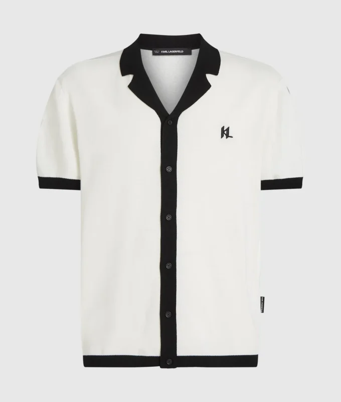 Monogram örgü polo gömlek Monogram örgü polo gömlek