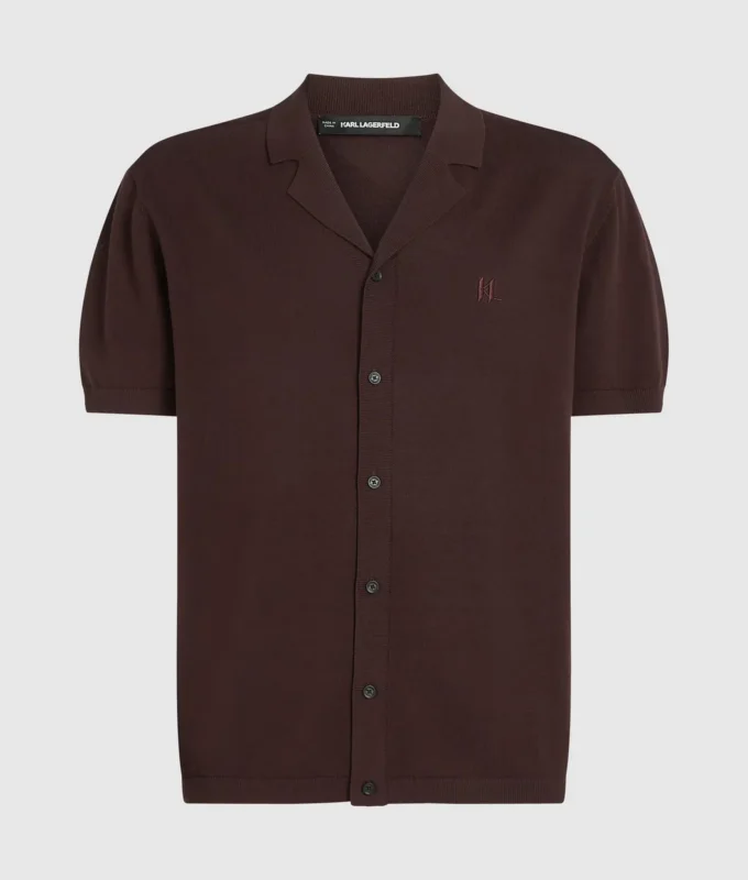 Monogram örgü polo gömlek Monogram örgü polo gömlek