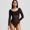 MONOGRAM UZUN KOLLU MESH BODYSUIT MONOGRAM UZUN KOLLU MESH BODYSUIT
