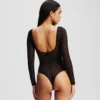 MONOGRAM UZUN KOLLU MESH BODYSUIT MONOGRAM UZUN KOLLU MESH BODYSUIT