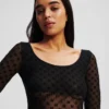 MONOGRAM UZUN KOLLU MESH BODYSUIT MONOGRAM UZUN KOLLU MESH BODYSUIT