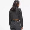 Önden bağcıklı denim gömlek Önden bağcıklı denim gömlek