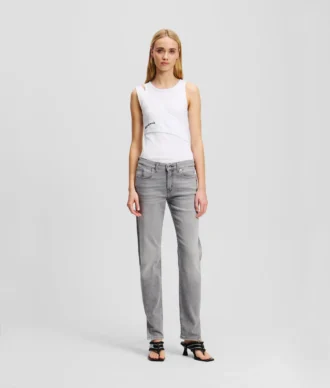 ORTA BEL YARIK UÇLU SLIM JEANS