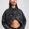OVERSIZED CROPPED DENIM CEKET OVERSIZED CROPPED DENIM CEKET