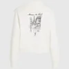 Paris eskizli yarım fermuarlı sweatshirt Paris eskizli yarım fermuarlı sweatshirt