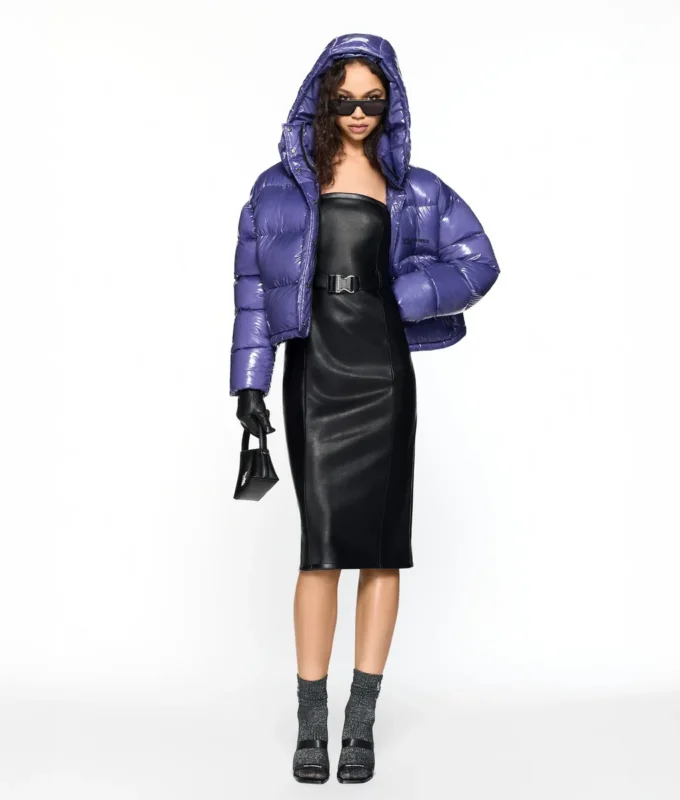 Parlak, kutu kesim puffer ceket Parlak, kutu kesim puffer ceket
