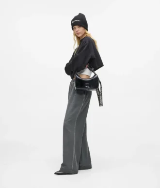Parlak mini hobo çanta