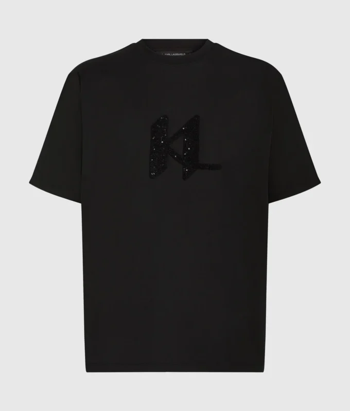 Payetli Monogram Tişört