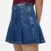 Pileli denim mini etek Pileli denim mini etek
