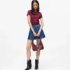 Pileli denim mini etek Pileli denim mini etek