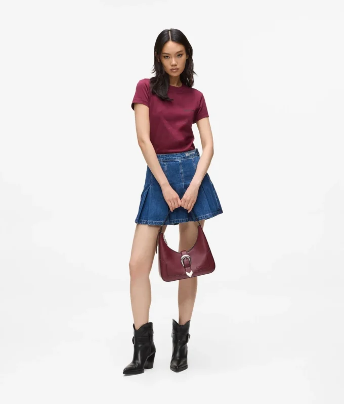 Pileli denim mini etek Pileli denim mini etek