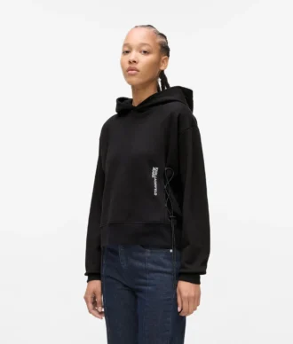 İpli kapüşonlu sweatshirt