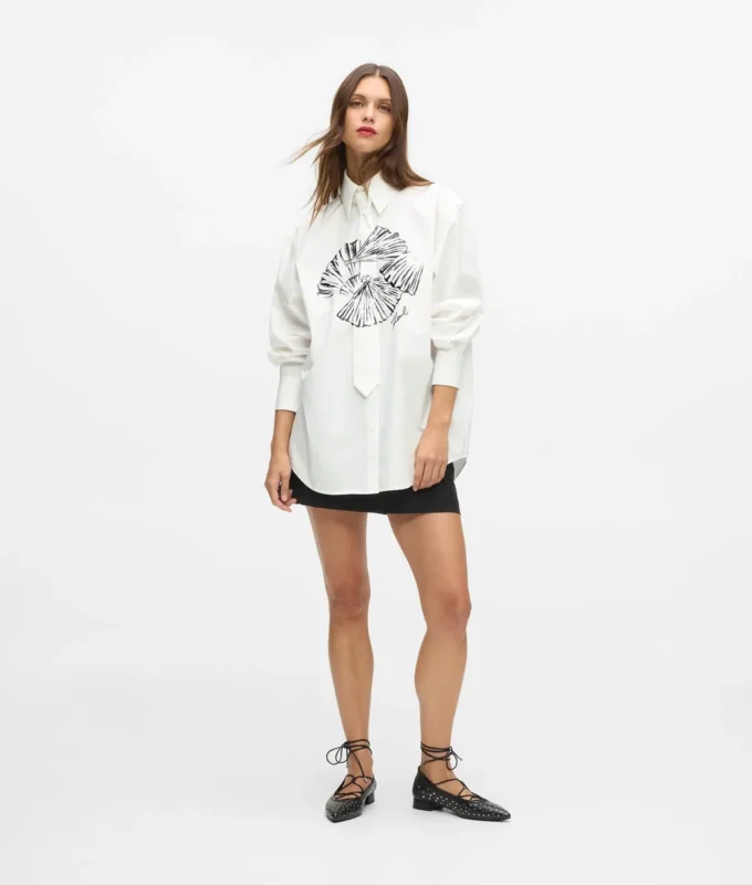 Poplin kravatlı gömlek Poplin kravatlı gömlek