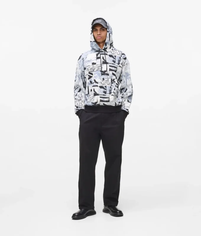 Rahat, tüm yüzeyi Monogram desenli kapüşonlu sweatshirt Rahat, tüm yüzeyi Monogram desenli kapüşonlu sweatshirt