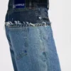 Renk bloklu rahat kot pantolon Renk bloklu rahat kot pantolon