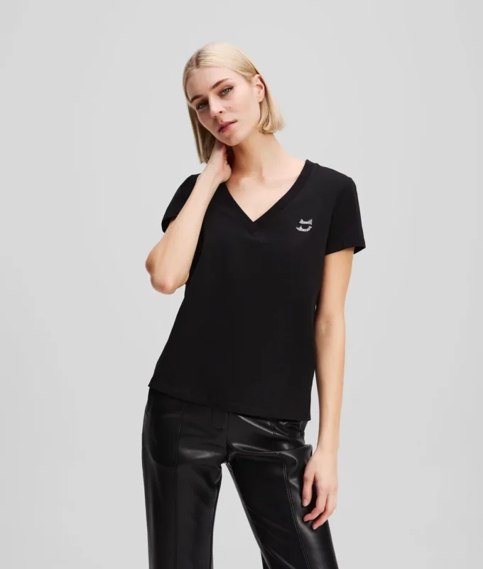 RHINESTONE IKON CHOUPETTE V YAKALI TİŞÖRT RHINESTONE IKON CHOUPETTE V YAKALI TİŞÖRT