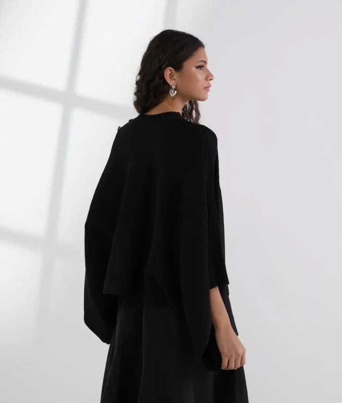 RIB-KNIT PONCHO RIB-KNIT PONCHO