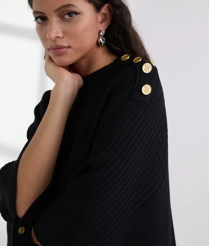 RIB-KNIT PONCHO RIB-KNIT PONCHO