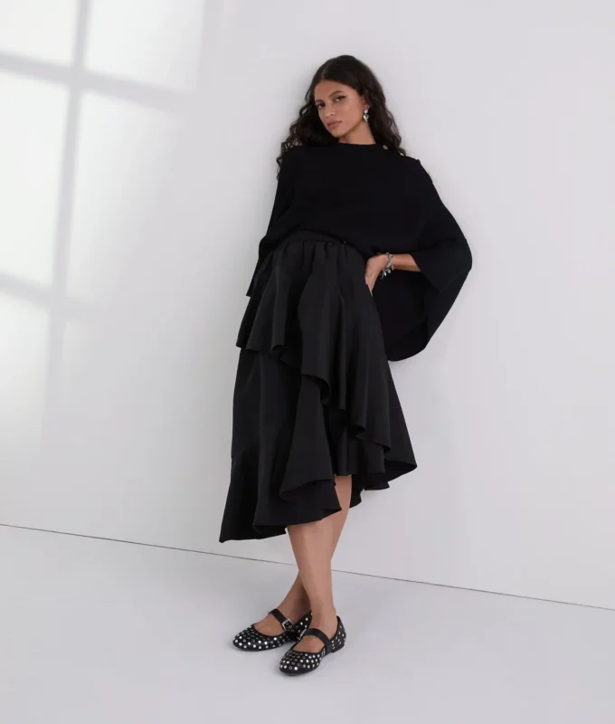 RIB-KNIT PONCHO RIB-KNIT PONCHO