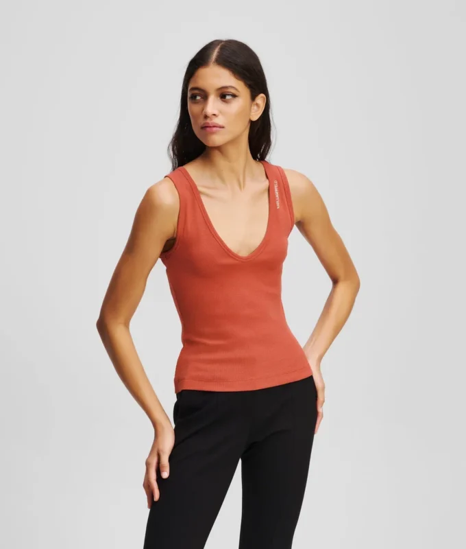 RIBBED V-NECK TANK TOP RIBBED V-NECK TANK TOP