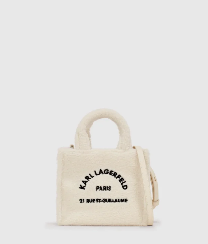 Rue St-Guillaume mini shearling tote çanta