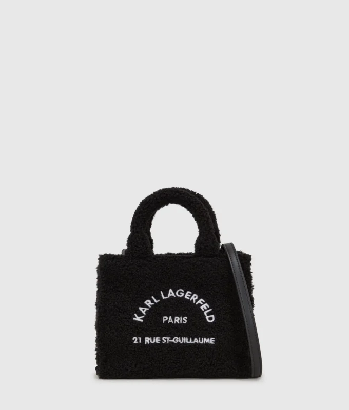 Rue St-Guillaume mini shearling tote çanta