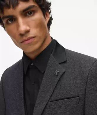 Saten yakalı blazer