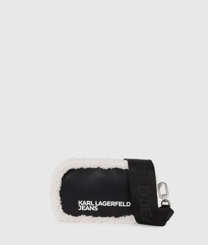 Shearling çapraz askılı kamera çantası Shearling çapraz askılı kamera çantası