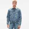 Shearling denim ceket Shearling denim ceket