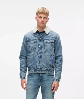 Shearling denim ceket