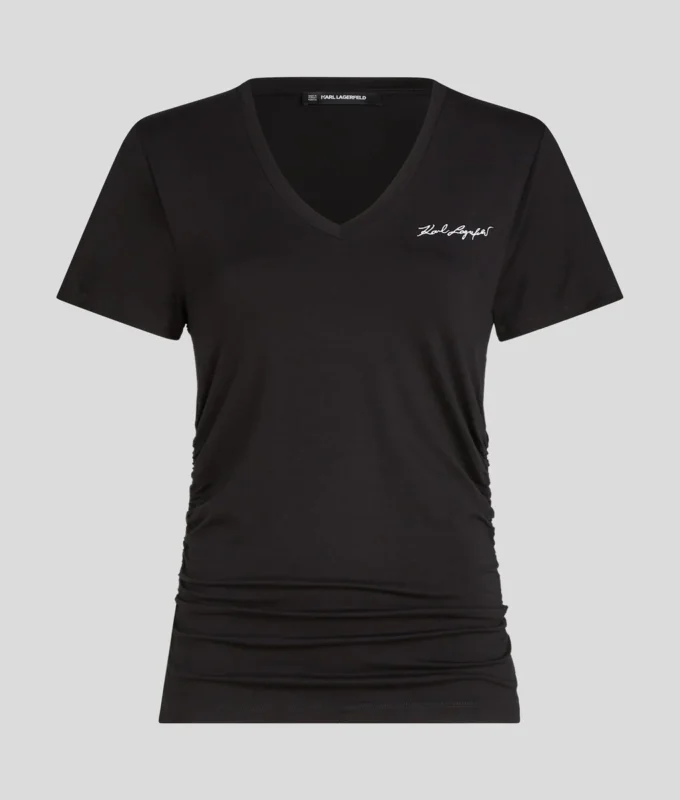 SIGNATURE V YAKALI KIRŞIRLI TİŞÖRT SIGNATURE V YAKALI KIRŞIRLI TİŞÖRT