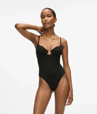 Signature yüksek bacak bodysuit Signature yüksek bacak bodysuit