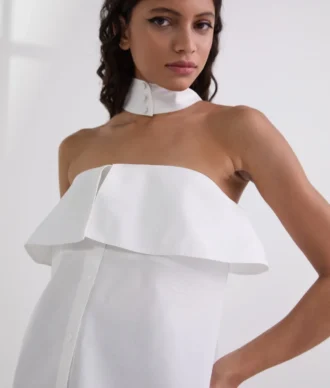 STRAPLESS POPLIN GÖMLEK