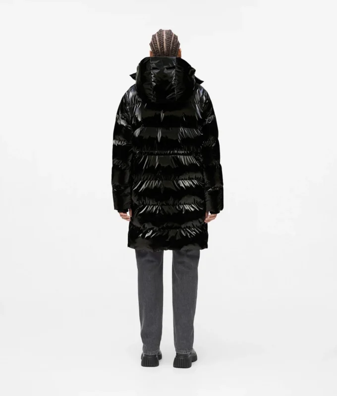 Uzun inci desenli puffer ceket Uzun inci desenli puffer ceket