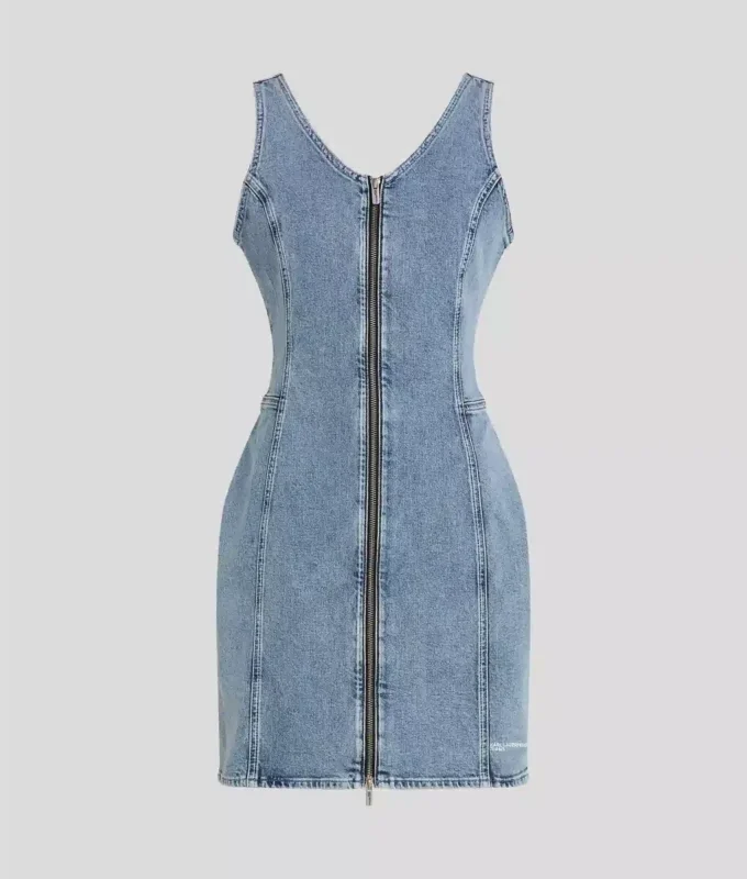 V YAKALI DENİM ELBİSE V YAKALI DENİM ELBİSE