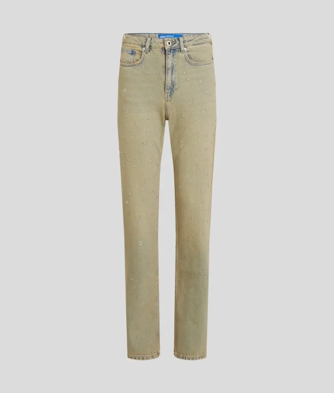 ÇİVİLİ YÜKSEK BEL DÜZ JEANS ÇİVİLİ YÜKSEK BEL DÜZ JEANS