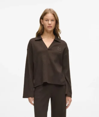 Waffle loungewear polo gömlek