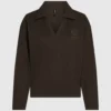 Waffle loungewear polo gömlek Waffle loungewear polo gömlek