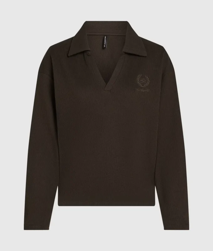 Waffle loungewear polo gömlek Waffle loungewear polo gömlek