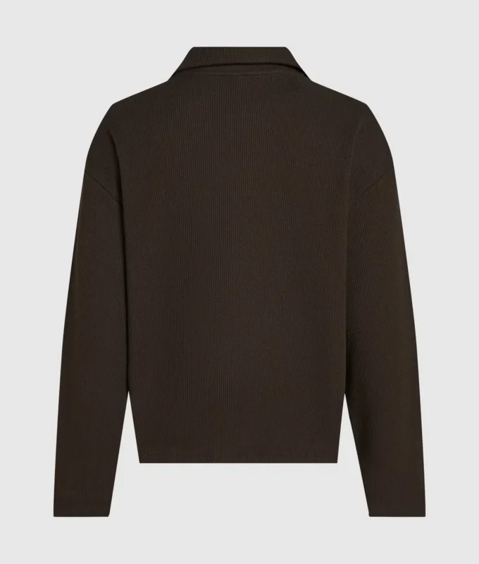 Waffle loungewear polo gömlek Waffle loungewear polo gömlek