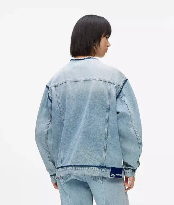 Yakası olmayan denim ceket Yakası olmayan denim ceket
