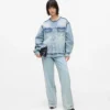 Yakası olmayan denim ceket Yakası olmayan denim ceket