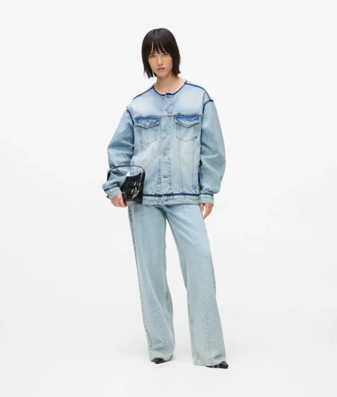 Yakası olmayan denim ceket Yakası olmayan denim ceket