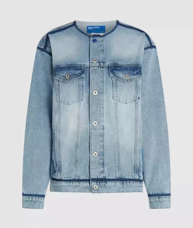 Yakası olmayan denim ceket Yakası olmayan denim ceket