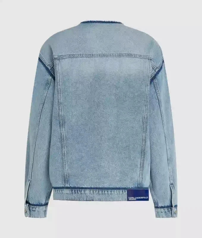 Yakası olmayan denim ceket Yakası olmayan denim ceket