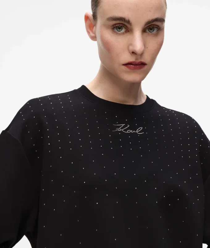 Yapay elmas süslemeli sweatshirt Yapay elmas süslemeli sweatshirt