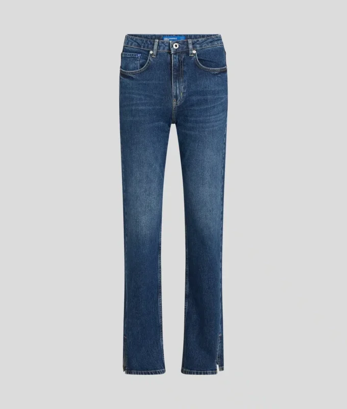 YARIK UÇLU YÜKSEK BEL DÜZ JEAN